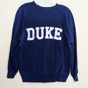 Duke University VTG 70s Velva Sheen Devils Block Logo Crewneck Sweatshirt Small